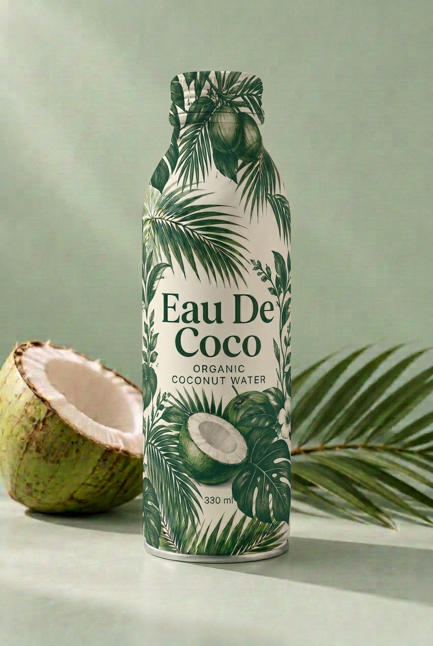 The selected Eau De Coco 330 mL bottle design